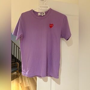 Comme De Garcon Purple T-Shirt with Red Heart